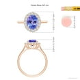 thumbnail image 4 of ANGARA Natural 1.9 ct Tanzanite Engagement Ring with Floral Diamond Halo in 14K Rose Gold for Women (Size-9x7mm) | December Birthstone, Anniversary, Jewelry Gift for Women | Natural Tanzanite Ring, 4 of 8