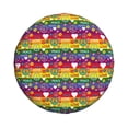 thumbnail image 3 of Spare Tire Cover, Rainbow peace sign heart flower Wheel Cover Tire Covers for Trailers Car Truck Camper Universal Tire Covering Fits Diameter 14 inch, 3 of 7