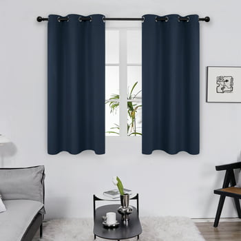 Deconovo Blackout Curtains Thermal Insulated Curtains Grommet Window Curtain for Bedroom, Navy Blue, 38" x 54", 2 Panels