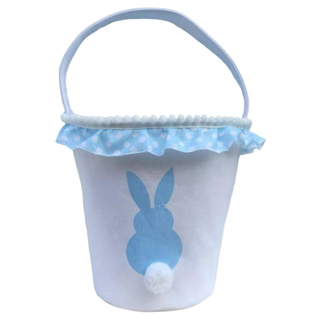 Cesta de conejo de Pascua, cesta de regalo para llevar, cesta de conejo, cesta con volantes para cazar Azul
