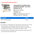 thumbnail image 2 of Timing Chain Kit and Water Pump - Compatible with 2005 - 2010 Ford Mustang 4.6L V8 2006 2007 2008 2009, 2 of 2