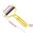thumbnail image 3 of FEOLGEHLY Double Sided Dematting Comb for Dogs and Cats, Undercoat Rake with Stainless Steel Teeth, Long Hair Grooming Deshedding Tool, Safe Detangling Pet Brush for Pets (Yellow), 3 of 8