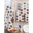 thumbnail image 2 of Moroccan Geometric Kitchen Dish Towels for Drying Dishes Set of 3, Vintage Boho Rhombic Pattern Red Gray Waffle Weave Microfiber Hand Tea Bathroom Towels Quick Dry & Absorbent Towel 15.7x23.6, 2 of 7
