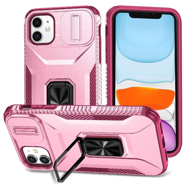Funda para GANGXUN iPhone 11 - Soporte metálico, Función magnética, Rosa