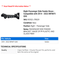 thumbnail image 2 of Right Passenger Side Fender Brace - Compatible with 2014 - 2022 INFINITI Q50 2015 2016 2017 2018 2019 2020 2021, 2 of 2
