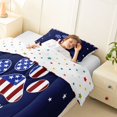 thumbnail image 3 of Homewish Star Stripe Paws Twin Comforter Sets,4Th Of July USA Flag Bedding Set,Puppy Print Decor,Polkadot Reversible,2pcs,1 Comforter and 1 Pillowcase, 3 of 7