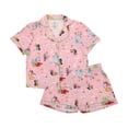 thumbnail image 4 of Disney Princesses Women's Notch Collar Button-Down Shirt and Shorts Sleepwear Set -XL, 4 of 7