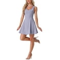 thumbnail image 1 of Vestido de cóctel sin mangas de corazón ajustado y fluido para fiesta de INSPIRE CHIC en púrpura y gris, 1 of 1