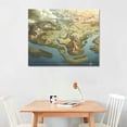 thumbnail image 2 of HENGT Middle Earth Map Canvas Wall Art, The Rings Movie Map Poster Wall Art for Study Reading Room Wall Decor, Retro Movie Gaming World Map Canvas Print Nautical Picture for Bedroom Decor, 2 of 4