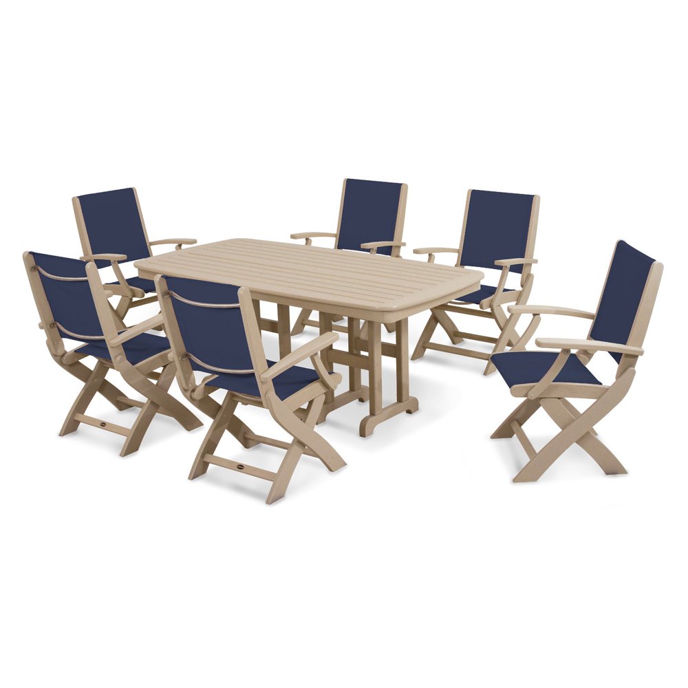 POLYWOOD® Coastal Sling Dining Set Seats 6
