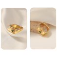 thumbnail image 4 of Anillo de cobre chapado en oro estilo corte retro para mujer | Banda abierta rectangular de circonio | Joyería elegante con estilo | Cómodo grosor de 0,15 pulgadas | 1,7 cm de diámetro | Regalo para, 4 of 7