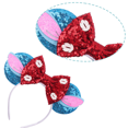 thumbnail image 3 of Diademas con lazo de orejas de ratón, disfraz de princesa de fiesta con purpurina, decoración de orejas de lunares negros para niñas y mujeres MFZFUKR CPB-DE-LYY865-11, 3 of 5