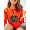 thumbnail image 4 of Hello Fall Sweatshirt, Leopard Pumpkin Shirt, Cheetah Pumpkin Shirt,Thanksgiving, Thankful Shirt,Fall Shirt, Hello Pumpkin,Family Matching, 4 of 5