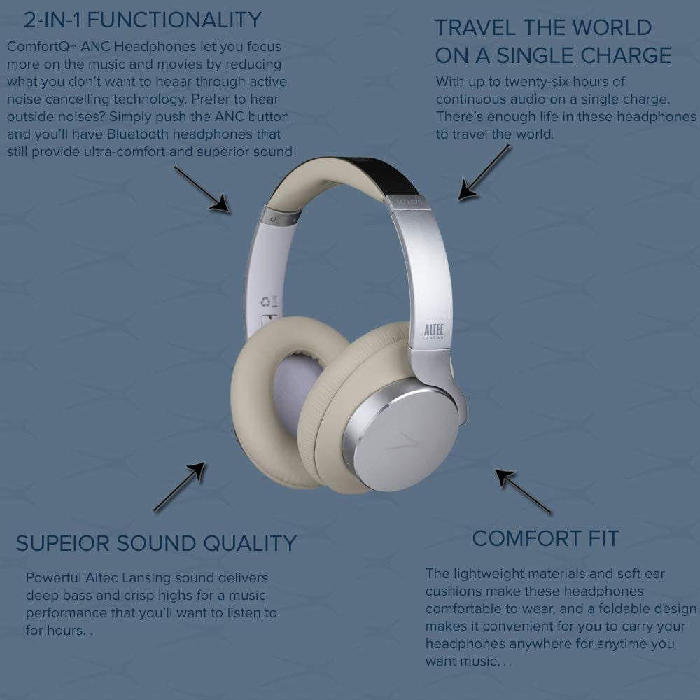 altec lansing comfort q active noise cancelling headphones