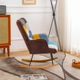 thumbnail image 6 of Rocking Chair, Tufted Upholstered Rocking Chair for Nursery, Comfy Wingback Glider Rocker with Safe Solid Wood Base for Living Room Bedroom Balcony, 6 of 12