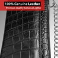 thumbnail image 2 of IBRO Motorcycle Chain Wallet for Men, 100% Natural Genuine Leather, Long Trifold RFID Blocking, Credit Card Money Organizer - Mens Trucker Biker Metal Chain Wallets Crocodile Black, 2 of 8