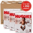 thumbnail image 2 of Huggies Skin Essentials, Fragrance Free Baby Diapers Size 2, 192 Count, 2 of 12
