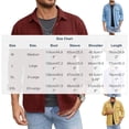 thumbnail image 3 of DPTALR Men's Casual Solid Color Turndown Collar Long Sleeve Shirt with Pockets,Wine,Big and Tall Men XXL, 3 of 5