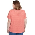 thumbnail image 2 of Alfred Dunner Womens Plus-Size Textured Chevron Lace Back Tee, 2 of 4