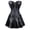 Black, variant on Green Leather Corset Dress Skirts Set Burlesque Zipper Steampunk Bustiers Overbust Plus Size Lingerie 2XL