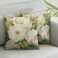 thumbnail image 2 of COMIO Vintage Shabby Chic White Rose Floral 2-Piece Short Plush Pillow Covers White, 2 of 6