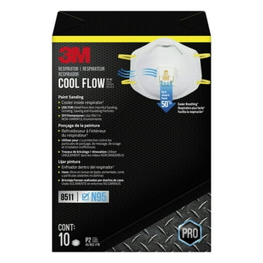 3M Multi-Purpose N95 Respirator, White, Cool Flow Valve, 10 Masks