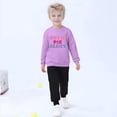 thumbnail image 4 of Boys Sweatshirt Long Sleeve Plus Warm Pullover Cute Letter Print Casual Thick Round Neck Tops Purple 4 Years-5 Years, 4 of 5