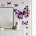 thumbnail image 3 of Purple Butterfly Wall Decals Removable Purple Butterflies with Flowers Wall Stickers Peel and Stick Vinyl Butterfly Art Wall Decor for Living Room Bedroom Nursery Bathroom Classroom Decorations, 3 of 7