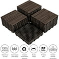thumbnail image 5 of YANG2 27PCS Patio Deck Tiles Interlocking Wood Decking Floor Tiles 12 x 12in for Outdoor & Indoor Patio Garden Deck Poolside-Black-Straight, 5 of 10