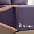 thumbnail image 3 of LammaLoe Extra Deep Pocket Queen Sheets set, Fits 18"-24" Mattress, 6 Piece Soft Microfiber Bed Sheet Sets, Purple, 3 of 8