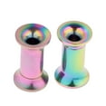 thumbnail image 1 of de estiramiento de oreja de tornillo de acero inoxidable colorido Tapón de 4mm Sunnimix Ear Tunnel Plug, 1 of 8