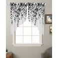 thumbnail image 2 of Grey Eucalyptus Swag Valances for Windows, Gradient Retro Watercolor Leaves Rod Pocket Sheer Valances for Small Windows, Swag Toppers Light Filtering for Kitchen Living Room 2 Panels 28''x36'', 2 of 6