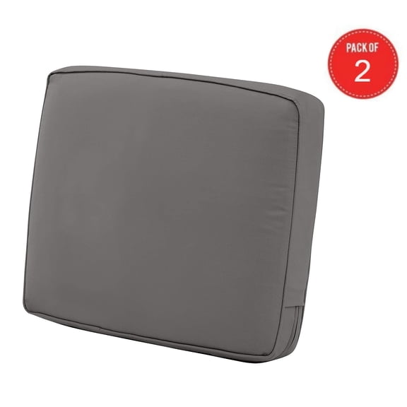 Classic Accessories Montlake Patio FadeSafe Back Cushion, Charcoal, 19" Wx20 Hx4 T ( Pack of 2 )