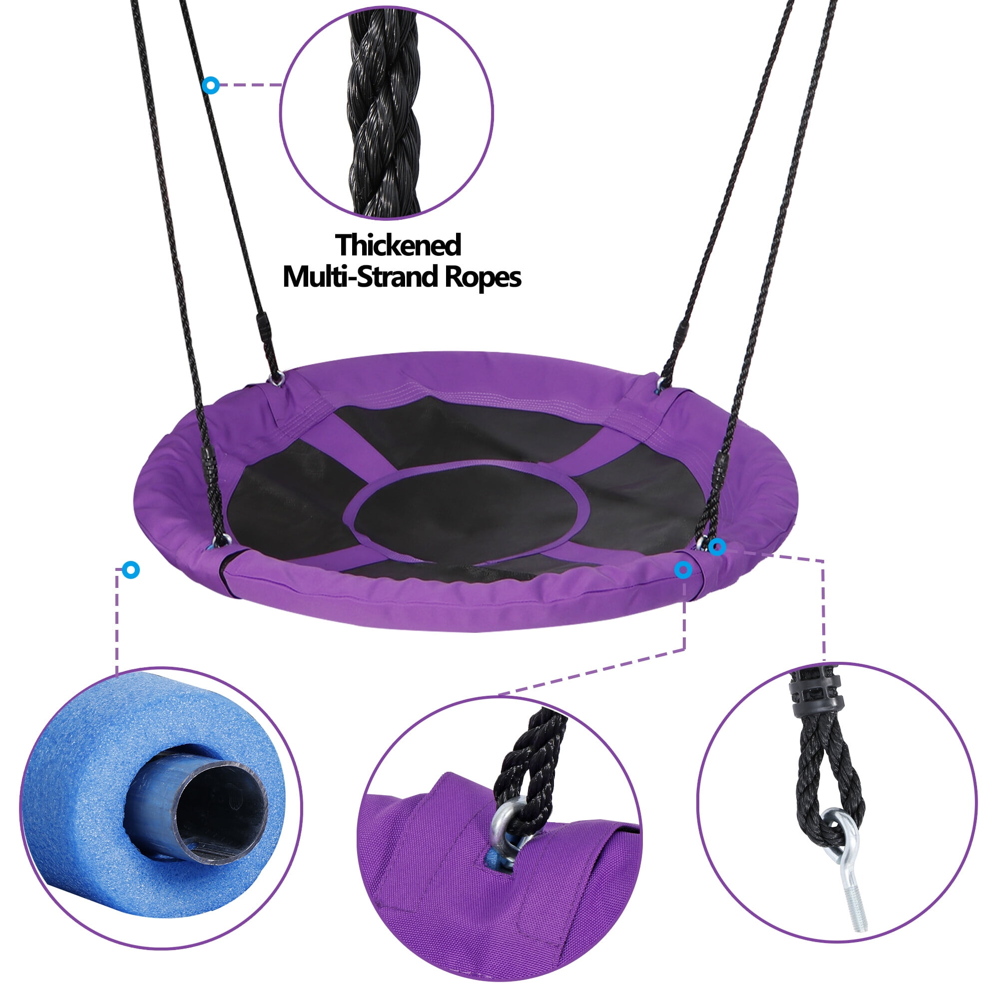 ZenSports 40'' Outdoor Flying Saucer Swing, 800lbs Capacity
