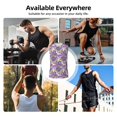 thumbnail image 5 of Bixox Men's Violets Flowers Printed Shirt Sleeveless Fitness Tank Top-XX-Large, 5 of 5