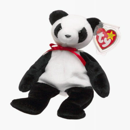 Ty Beanie Baby Fortune The Panda Bear Plush - (Acrylic Case)