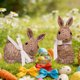 thumbnail image 4 of Pair Pack Easter Resin Rattan Effect Bunny Ornament Home Decor Garden Patio Home Decoration, 4 of 7