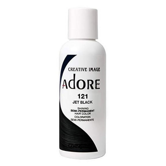 Jet Black Semi-Permanent Haircolor # 121 by Adore, 4 Oz, 2 Pack