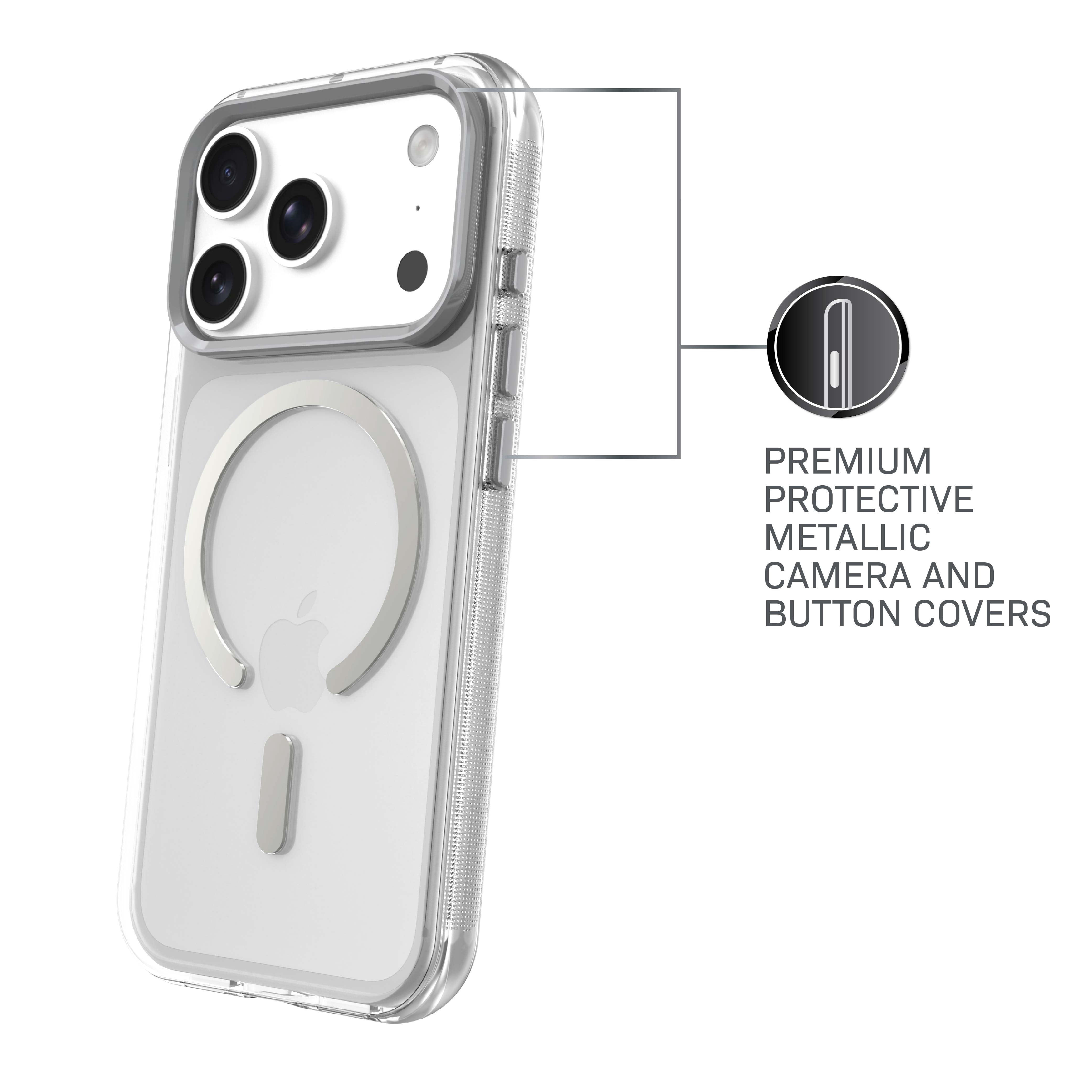 Body Glove Reflector Phone Case for iPhone 18 Pro Max / 17 Pro Max, MagSafe Compatible - Clear/Silver