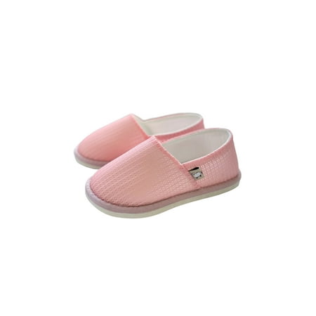 

Daeful Mens House Slipper Breathable Shoe Mesh Loafer Slippers Bedroom Anti-Skid Lightweight Slip On Flat Shoes Pink 8.5-9