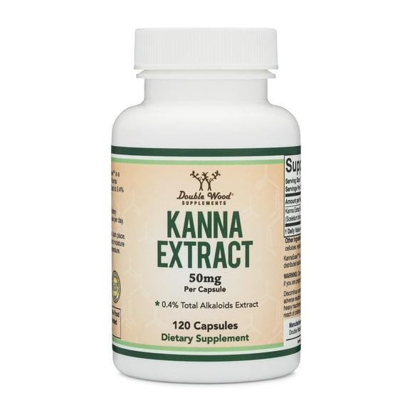 Kanna Extract Supplement (Sceletium Tortuosum) - 50mg Per Capsules, 120 Count - for Relaxation and Peace of Mind (Min .4% Total Alkaloids) Non-GMO, Gluten Free, Vegan Safe by Double Wood