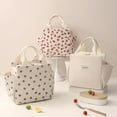 thumbnail image 6 of Surpdew Corduroy Lunch Bag For Women Men Cute Lunch Tote Bags Reusable Insulated Soft Leakproof Large Lunch Box Large Capacity Reusable Insulated Cooler For Work/Picnic/Travel Beige-Heart, 6 of 8