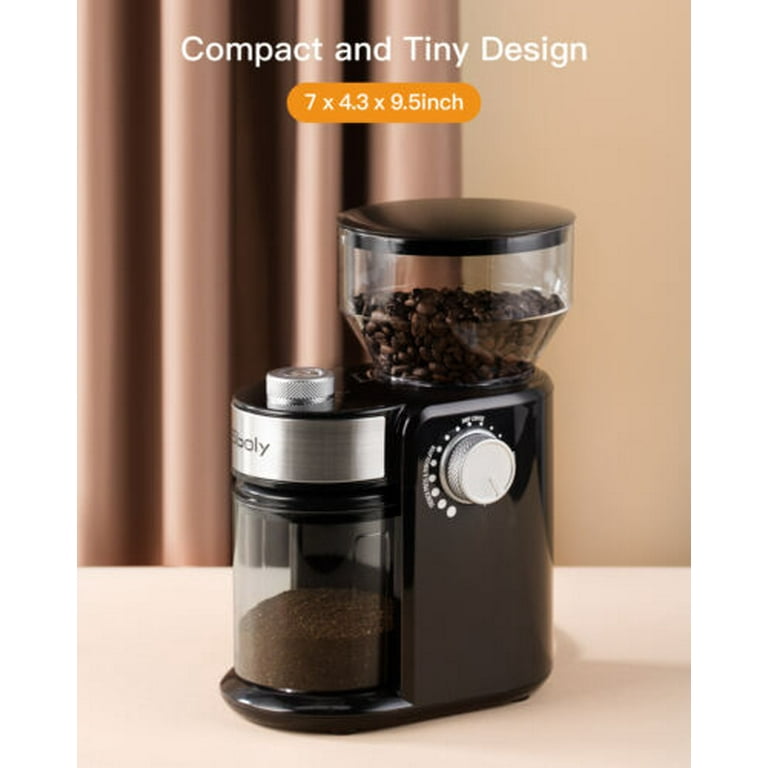 Adjustable Burr Coffee Grinder Espresso Grinder with 19 Precise Grind  Settings & Safety Lock, Electric Coffee Grinder, Bulipu Coffee Bean Grinder  Burr