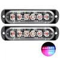 Luces de conducción diurna de 6 LED ultrafinas para automóviles/motocicletas/camiones (rojo + azul)