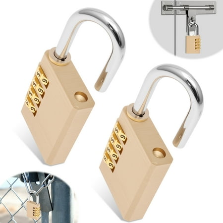 TMWEFUSC 2 Pack Combination Lock for Locker 4 Digit Outdoor Waterproof Padlock for School Gym Sports Fence Toolbox Gate Case Outdoor Hasp Storage