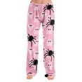 thumbnail image 2 of Halloween Pajamas Women Stretch Lounge Pants Comfy Drawstring Printed Wide Leg Trousers Halloween Pantscasual Elastic Waist, 2 of 6