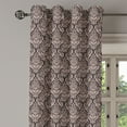 thumbnail image 3 of Ambesonne Damask Grommet Curtain, Flower Motif, 50" x 63", Beige and Charcoal Grey, 3 of 6