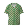 thumbnail image 2 of Lsque 60s and 70s Style print Men's Cuban Collar Short Sleeve Shirt Summer Beachwear Casual Button Down Fashionable Vacation Leisure Shirt-Small, 2 of 7