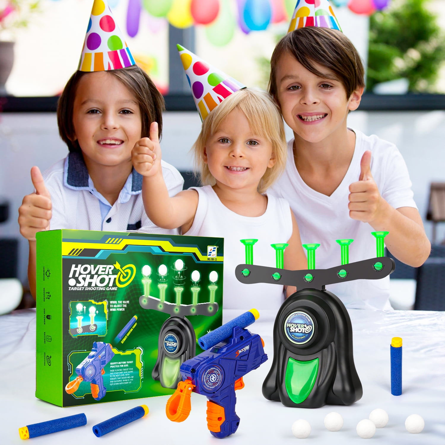 Huge Wave Shooting Games Toys for Boys 4-12 Years, Hover Floating Shooting Target Foam Dart, with 12 Soft Balls, Indoor & Outdoor Christmas Birthday Gifts for Kids