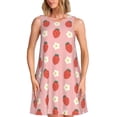thumbnail image 1 of Balery Strawberry Vestidos de verano para mujer con estampado: vestido holgado sin mangas, vestido playero informal y cómodo para días calurosos., 1 of 7